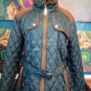 Vince Camuto ~ Sz L~ Diamond Print Lined Coat ~ *Excellent Condition